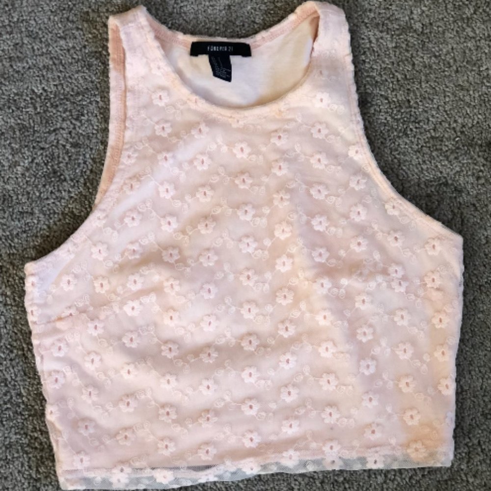 Pink Floral Crop Top